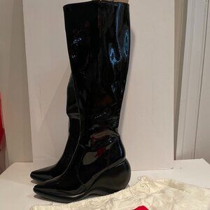 Jeffrey Campbell Rhombus Patent Leather Knee-High Boots